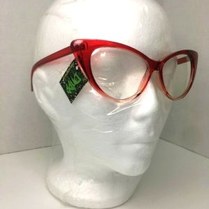Rose Red Ombre Cat Eye Clear Glasses